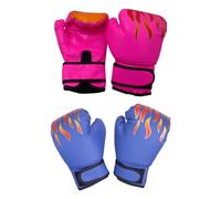 F Fityle 2 Pares de Guantes de Boxeo para Niños, Guantes de Entrenamiento, Guantes de Boxeo, Guantes de Sparring para Principiantes en Fitness, Kickboxing, Rosa y Azul