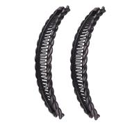 F Fityle 2 piezas de pinzas para el pelo estilo banana, pinzas para el pelo estilo vintage, pinzas flexibles estilo banana para personas con menos pelo, Negro