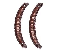 F Fityle 2 piezas de pinzas para el pelo estilo banana, pinzas para el pelo estilo vintage, pinzas flexibles estilo banana para personas con menos pelo, Café