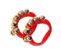 F Fityle 2 piezas Mini de pandería de pandería Tambourina Campanas Musicales Juguetes Mano Campanas de ruido FACTORES para CONCETRIDAD de KTV, Rojo
