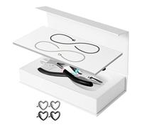 F Fityle 2 Piezas Pulseras Permanentes Kit de Pulseras para Parejas Joyería DIY Plier Manualidad Acero Inoxidable Plata Adecuado para Regalos de Pare, 1 Negro 1 Plateado, universal