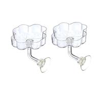 F Fityle 2 Platos de alimentación para camarones de, comedero para Peces pequeños, tazón de alimentación para pecera, tamaño Mini, fácil instalación, Flor de Cuatro Pétalos