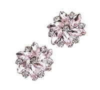 F Fityle 2 Unids Elegante Rhinestone Clips s Joyería Decoración de Cristal Hebilla Tacones Diamante para Broches Plano Botas, Rosado
