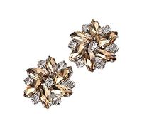 F Fityle 2 Unids Elegante Rhinestone Clips s Joyería Decoración de Cristal Hebilla Tacones Diamante para Broches Plano Botas, marrón