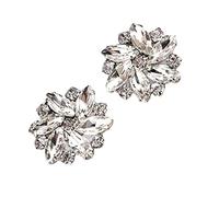 F Fityle 2 Unids Elegante Rhinestone Clips s Joyería Decoración de Cristal Hebilla Tacones Diamante para Broches Plano Botas, Blanco