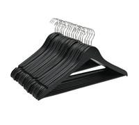 F Fityle 20 Perchas para Ropa, Perchas para Trajes, portátiles Resistentes, Gancho Giratorio Hombro Ancho, Organizador Armario para Chaquetas, Pantalones, Negro