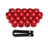 F Fityle 20 Piezas Cubierta de Tuerca de Rueda Tapa Tuerca Tornillo Función Decorativa Instalación Por Presión Adecuado para Camiones Automóviles Autos SUV, rojo