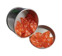 F Fityle 25 dados poliédricos acrílicos con caja de almacenamiento, regalo con números blancos, juego de dados para juegos de mesa, juegos de matemáticas, Naranja