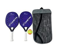 F Fityle 2X Raquetas de Tenis de Playa paletas de Tenis de Playa Agarre Antideslizante Raqueta de Tenis de Playa con Bolsa de Almacenamiento para Parque Patio, Azul