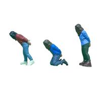 F Fityle 3 Figuras en Miniatura de rehenes a Escala 1:64, Adornos para Colecciones, decoración diminuta, Figuras de en Miniatura para Juegos,