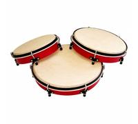 F Fityle 3 Piezas Tambor Mano con Parche Resonan Tambor Madera Álamo Responsivo para Músicos, Niños, Ensayos Musicales, Juego Creativo