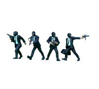 F Fityle 4 Figuras en Miniatura de ladrón de Traje a Escala 1:64, Adornos de para Manualidades, Accesorios para Casas de muñecas.