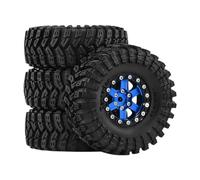 F Fityle 4 Piezas 1/18 1/24 RC Crawler Car Ruedas y neumáticos de Repuesto Accesorio Profesional Resistente de Rendimiento para SCX24 TRX4M, Azul