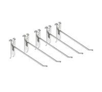 F Fityle 5 Piezas Ganchos para Pared Ganchos de Hierro para Panel de Rejilla Ganchos de Almacenamiento Y Exhibición Accesorios Organizadores para Pared Adecuad, plata 20cm