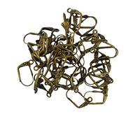 F Fityle 50 Piezas de Alambre de Oreja de Gancho de Pendiente Trasero de Palanca Francesa con Lazo Abierto para Elegir Colores de Fabricación de Joyas, Bronce, Individual