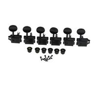 F Fityle 6 clavijas de afinación de guitarra eléctrica retro con eje dividido, fáciles de instalar con bujes, tornillos, accesorios de repuesto, 1/15 6R, Negro