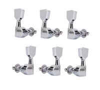 F Fityle 6 uds 3R 3L clavijas de afinador de guitarra perillas, reemplazo de llaves de afinación, cabezal de máquina afinador de guitarra para piezas de, PLATA