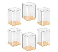 F Fityle 6X escaparate Transparente Decorativo a Prueba de Polvo Organizador de Almacenamiento Multiusos para Figuras de acción figuritas en Miniatura Modelo, Amarillo