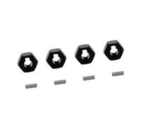 F Fityle Adaptador de Cubo de Rueda Hexagonal de 7 mm, 4 Piezas, Repuesto de Metal Resistente, Accesorio Compacto, Pieza de actualización para Coche RC Micro-b, Negro