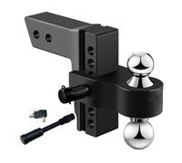 F Fityle Ajuste de Remolque Ajustable Gancho de Remolque Barra Ajustable Doble Bola Acople de Remolque Aleación de Aluminio Elevación y Descenso Vertical