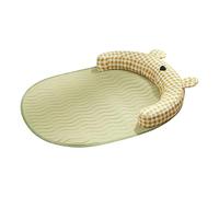 F Fityle Alfombrilla refrescante para Perros, Almohadilla refrescante, Suave y Transpirable, Nido Redondo para Cachorros, Alfombrillas de Descanso, Amarillo