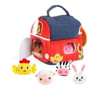 F Fityle Animales de Granja de Peluche, Juguetes sensoriales y de Desarrollo cognitivo, Juego de Peluches, Juguete Educativo temprano para, 18 X 15 X 22 Cm