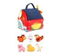 F Fityle Animales de Granja de Peluche, Juguetes sensoriales y de Desarrollo cognitivo, Juego de Peluches, Juguete Educativo temprano para, 18x16x22cm
