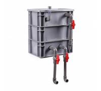 F Fityle Aquarium Filtration Unit Filtro Mecánico-biológico Caja Depuradora Carcasa de Circulación para Acuario con Control de Caudal Lados Acanalados Puertos, Pequeño 3 Capas