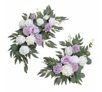 F Fityle Arco de Boda Decorativo con Flores Artificiales de Rosa y Base Flexible de Seda para Celebraciones y Decoración Hogareña 120cm Adecuado para Bodas Fiestas Hogar