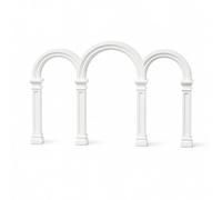 F Fityle Arco Decorativo Miniatura Escena Maqueta Soporte Exhibición Ornamento Plástico PLA Tallado Estilo Clásico Europeo con Trimados en Adecuado para, Blanco, 12.9 20.4cm