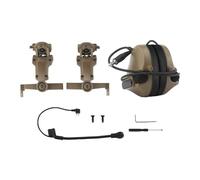 F Fityle Auriculares con Micrófono, Almohadillas de Esponja Suave, Auriculares de, Protectores Auditivos, para Trabajos de Construcción Inalámbricos, Marrón