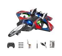 F Fityle Avión de Control Remoto con Estructura Liviana Y Resistente Modo sin Cabeza Y 360° Vueltas Adecuado para Niños Y Adultos, Rojo