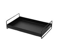 F Fityle Bandeja Rectangular para Servir, Bandeja de Arte del Hierro Rectangular Moderna, Bandeja de Almacenamiento de Joyas para Mesa de café, Comidas, Negro