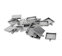 F Fityle Bandejas Colgantes de de Cabujón de Ajuste de Bisel Cuadrado de 20 Piezas de 20