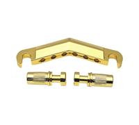F Fityle Barra de tope para guitarra, cordal fijo, puente rígido, 6 cuerdas, herrajes profesionales con anclajes y pernos, cordal para puente de guitarra, Oro