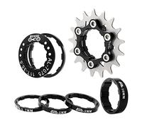 F Fityle Bicicleta de una Velocidad Fixie Cassette, Bloqueo Anillo De Seguridad Roscado Pista Fixie Piñón, Cog 17T Kit de conversión de Engranaje Fijo con Shimano 7-10 velocidades Freehub - Negro