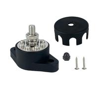 F Fityle Bloque de distribución de energía con perno de barra colectora, 160 a, 12 V Reemplaza con tapa y tornillos para autobuses, barcos, Negro M8