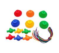 F Fityle Bloques de Construcción con Botones, Bloques Apilables, Juguete Educativo, Bloques con Botones Y 6 Cuerdas, Educación Temprana, Juguete Pa