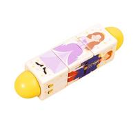 F Fityle Bloques giratorios de, Juguete Educativo de Aprendizaje, Juguetes sensoriales, Rompecabezas de Madera con temática de Personajes de Cuentos de