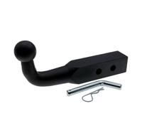 F Fityle Bola de Enganche para Remolque Enganche Montaje de Bola Vástago Rectangular con Dos Orificios Brazo Curvado Metal Acabado, 50 Mm, Style to 4