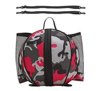 F Fityle Bolsa de Baloncesto Universal, Mochila de Almacenamiento, Correa de Hombro Ajustable, balón de fútbol para fútbol, Baloncesto, Voleibol, Entrenamiento, Rojo