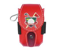 F Fityle Bolsa para Pelotas de Golf, riñonera Ligera con Hebilla y Clip, portátil, de Piel sintética, versátil, para Deportes al Libre, Rojo