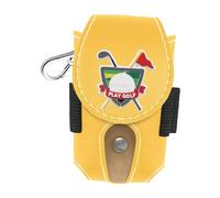 F Fityle Bolsa para Pelotas de Golf, riñonera Ligera con Hebilla y Clip, portátil, de Piel sintética, versátil, para Deportes al Libre, Amarillo