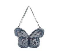 F Fityle Bolso Bandolera Mujer Bolso Hombro Cartera Mochila Mariposa Mezclilla Convertible con y Acabado Vintage Adecuado para Salidas Casuales Conciertos Uso Diario
