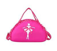 F Fityle Bolso de Danza Infantil Mochila Bolsa Maletín Bandolera para Ballet con Delicados y Moño Oxford Impermeable y Forro Asas y Correa Etiqueta, Rojo Rosado