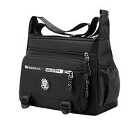F Fityle Bolso de Hombro para Hombre Bolso de Mano Bolso Bandolera con Correa de Hombro Ajustable Bolso de Mano con Cierre de Cremallera de Moda para el, Negro