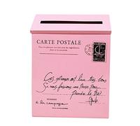 F Fityle Buzón Grande Jaula Carta Cesta Guardia Puerta Buzón De Correo Tenedor De Poste Protector Ciudad Buzones Rurales - Rosado