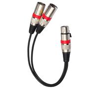 F Fityle Cable divisor XLR flexible de 30 cm para mezclador, 1 conector hembra a 2 conectores macho de 3 pines, Rojo