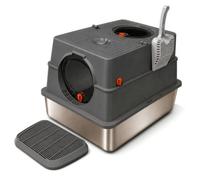 F Fityle Caja de Arena para Gatos Caja Higiénica Arenero Bandeja Contenedor Cerrado con Bandeja de Acero Inoxidable y Acceso Frontal y Adecuada para Gatodes, Color to 2