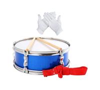 F Fityle Caja de batería con guantes y correa, instrumento de percusión profesional de 13" con baquetas para niños, adultos y estudiantes, Azul
